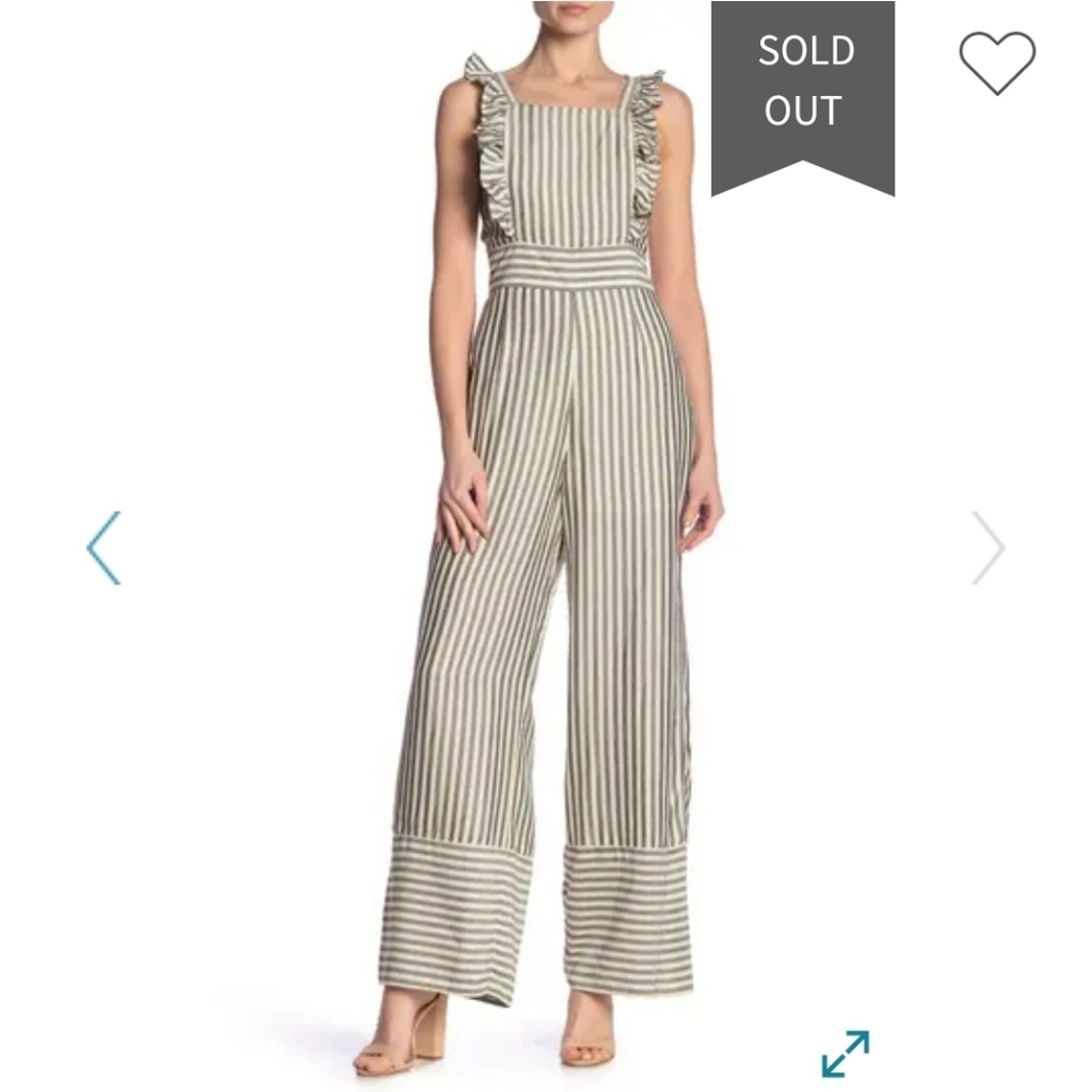 Striped Ruffle Free Press Jumpsuit